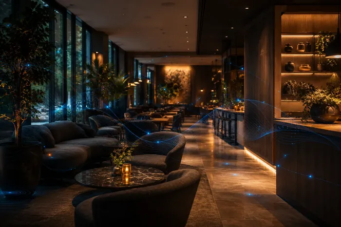 Upscale hospitality interior — RevMusic shapes music direction for real business environments
